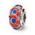 Red/Blue Hand-blown Glass Charm Bead in Sterling Silver