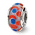 Sterling Silver Red/Blue Hand-blown Glass Bead Charm hide-image