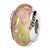 Sterling Silver Pink/Green Hand-blown Glass Bead Charm hide-image