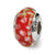 Pink/Red Hand-blown Glass Charm Bead in Sterling Silver
