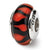 Sterling Silver Red/Black Hand-blown Glass Bead Charm hide-image