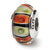 Sterling Silver Orange,Red/Lt Green Glass Bead Charm hide-image
