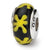 Sterling Silver Yellow/Black Hand-blown Glass Bead Charm hide-image