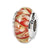 Yellow/Red Floral Hand-blown Glass Charm Bead in Sterling Silver