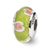 Green/Pink Hand-blown Glass Charm Bead in Sterling Silver