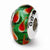 Sterling Silver Green/Red Hand-blown Glass Bead Charm hide-image