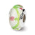 White/Pink/Green Hand-blown Glass Charm Bead in Sterling Silver