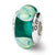 Sterling Silver Blueish Green Floral Hand-blown Glass Bead Charm hide-image