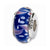 Blue/Red Hand-blown Glass Charm Bead in Sterling Silver