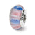 Blue/Pink Hand-blown Glass Charm Bead in Sterling Silver