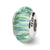 Blue/Green Hand-blown Glass Charm Bead in Sterling Silver