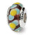Sterling Silver Brown/Blue/Yellow Hand-blown Glass Bead Charm hide-image
