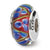 Sterling Silver Blue/Red Hand-blown Glass Bead Charm hide-image