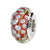 Pink/Green/Blue Hand-blown Glass Charm Bead in Sterling Silver