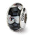 Sterling Silver Black/White Hand-blown Glass Bead Charm hide-image