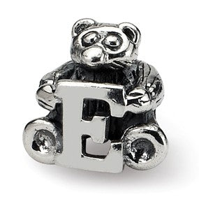 Sterling Silver Kids Letter E Bead Charm hide-image