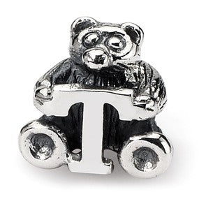 Sterling Silver Kids Letter T Bead Charm hide-image