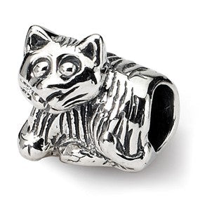 Sterling Silver Kids Kitten Bead Charm hide-image