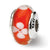 Sterling Silver Kids Orange Hand-blown Glass Bead Charm hide-image