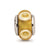 Kids Yellow Hand-Blown Glass Charm Bead in Sterling Silver