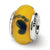 Sterling Silver Kids Yellow Foot Mur.Glass Bead Charm hide-image