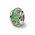 Kids Green Hand-blown Glass Charm Bead in Sterling Silver