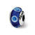 Kids Blue Hand-blown Glass Charm Bead in Sterling Silver