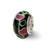 Kids Black Hand-blown Glass Charm Bead in Sterling Silver