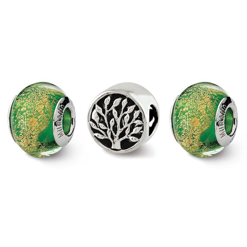 Trees Of Green Boxed Charm Bead Set in Sterling Silver