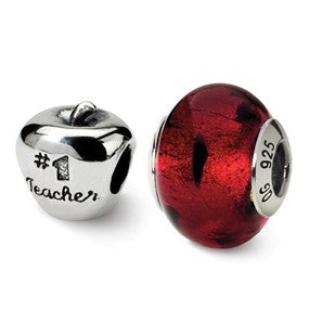 Sterling Silver Teacher Boxed Bead Set Charm hide-image