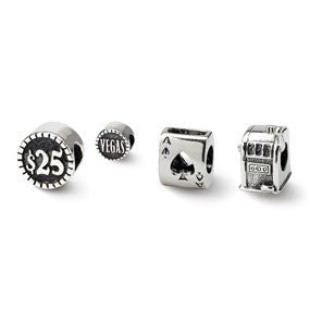 Sterling Silver Gambler Boxed Bead Set Charm hide-image