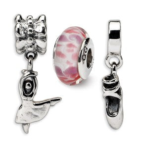 Sterling Silver Tiny Dancer Boxed Bead Set Charm hide-image