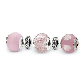 Sterling Silver Powder Puff Boxed Bead Set Charm hide-image