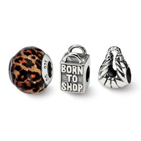 Sterling Silver Love to Shop Boxed Bead Set Charm hide-image