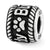 Rope Edge w/Paw Print Personalized Charm Bead in Sterling Silver