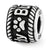 Sterling Silver Rope Edge w/Paw Print Personalized Bead Charm hide-image