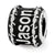 Barb Wire Edge Personalized Name Charm Bead in Sterling Silver