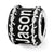 Sterling Silver Barb Wire Edge Personalized Name Bead Charm hide-image