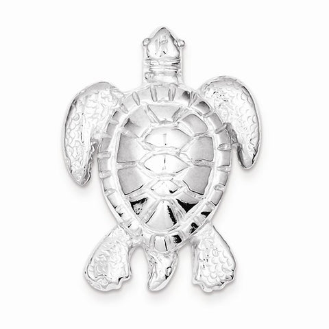 Sterling Silver Turtle Slide Pendant, Pendants for Necklace