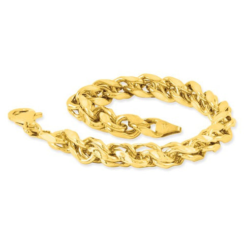 Sterling Silver Gold Plate Polished Double Twisted Link Bracelet