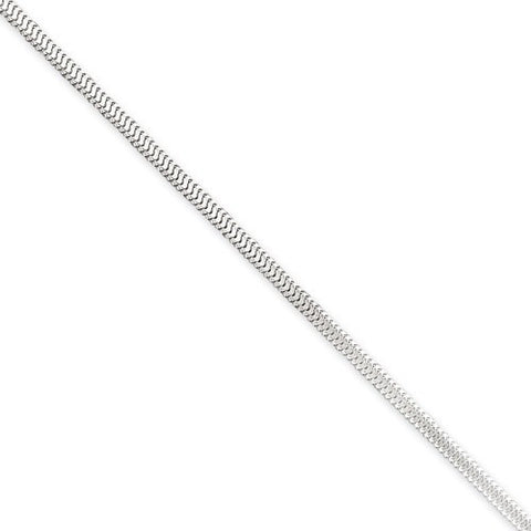 Sterling Silver Flat Diamond-Cut Snake Chain Bracelet