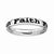 Sterling Silver Polished Enameled Faith Ring