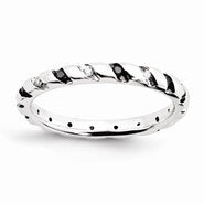 Sterling Silver Black & White Diamond Ring