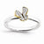 Sterling Silver Gold-plate Butterfly Diamond Ring