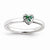 Sterling Silver Heart with Emerald Ring