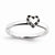 Sterling Silver Heart with Black & White Diamond Ring