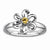 Sterling Silver Polished Citrine Flower Ring