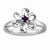 Sterling Silver Polished Amethyst Flower Ring
