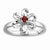 Sterling Silver Polished Garnet Flower Ring