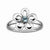 Sterling Silver Polished Blue Topaz Flower Ring